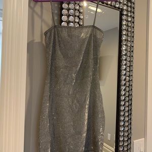 Silver glitter bodycon dress